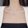 Luz de Luxo Nicho High-end Sense S925 Sterling Silver Crescente Colar Estilo Coreano ins Niche Internet Celebridade Lua Pingente Clavícula Cadeia