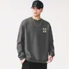 F5247 # Tallas Grandes Hombre Otoño Nuevo Producto Sudadera de Algodón Pesado 360g para Hombre Holgada y Versátil Top con Estampado de Letras