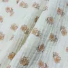 Tela de Gasa de Doble Capa Estampada Floral de 125g para Ropa de Bebé, Mantas Infantiles, Baberos, Ropa de Dormir y Ropa para el Hogar