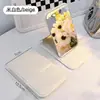 Espejo plegable, espejo de maquillaje, adecuado para colocar sobre un escritorio, ideal para dormitorios de estudiantes, espejo de tocador de mesa, diseño abatible, portátil y fácil de transportar