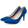 Zapatos de gamuza simples de boca poco profunda con punta de una sola capa Botines europeos y americanos de primavera y otoño para mujer tacones altos tallas 31-47 zapatos de comercio exterior