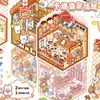 Pegatinas de paisajismo de tamaño pequeño adecuadas para nuevos soportes de paisaje en miniatura, pegatinas de cabaña tridimensionales 3D, pegatinas de pila de escena linda