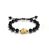 Pulsera de plata S999 tejida a mano pulsera de pareja pulsera de cristal de fresa luna gris pulsera de cristal natural pulsera de pareja femenina