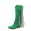 Otoño 2023 Botas de cuero casuales de punta para mujer con remaches, botas de moda tipo manga, botas con flecos, zapatos de tacón bajo para mujer, fabricantes, venta al por mayor