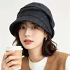 Novos chapéus de outono e inverno para mulheres: boinas, chapéus de pintor da moda, chapéus pós-parto que afinam o rosto, chapéus de pescador de tricô versáteis