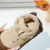 Zapatos de algodón para niños para otoño e invierno, zapatos cálidos para niños con forro polar, suela suave antideslizante, zapatos para bebés, zapatos de algodón de doble capa para niños pequeños al caminar