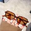 Gafas de sol nerd de estilo coreano carey leopardo bronceado para mujer, modernas, a la moda, de alta gama, para cara pequeña y redonda