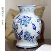 Nuevo jarrón de cerámica porcelana azul y blanca florero de alta calidad botella hexagonal hidropónica decoración para el hogar decoración para sala de estar