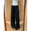 Moda Verão Maternidade Estilo Coreano, Calça de Maternidade Casual Feminina Azul Marinho Nova Plus Size Retro Solta Emagrecedora Wide-Leg