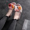 Chanclas de felpa de otoño nuevas europeas y americanas, zapatillas de mujer, gran oferta, ropa de abrigo plana de felpa, zapatillas de otoño e invierno 2023