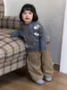Cardigan de Tricô Bordado Cartoon Outono/Inverno Infantil Roupas de Bebê Roupa de Outono Bebê Estiloso Cachorrinho Jacquard Suéter Versátil