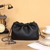 Bolso Sobaco de Piel Vacuna de Capa Superior Coreano de Alta Gama Cuero Genuino Bolso de Mujer Práctico Resistente al Desgaste Pequeño Cadena de Bolitas Doradas Bolso Nube Nuevo 6815