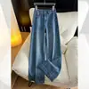 Jeans Wide-Leg Personalizado, Fashion, Versátil para Mulheres, Novo Estilo Verão 2026, Cintura Alta Retrô, Calça Reta Casual Versátil