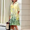2026 Amazon Nuevo Producto Vestido Camisa de Moda Suelto con Botones de un Solo Botón para Mujer Urbana Estampado