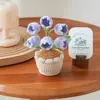 Acabado Artesanal da Amazon Crochê 6 Cabeças Cor Pura Pérola Canto Apontado Lírio-do-Vale Planta em Vaso Fofo Quatro Fios Presente Decoração de Mesa