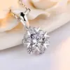 Collar de copo de nieve de plata de ley S925 moda japonesa y coreana colgante simple cadena de clavícula linda dulce joyería para el cumpleaños de niñas