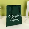 Bolso de Lona Literario Casual Ins Simple Color Puro Bolso de Mano Moda Letra Un Hombro Bolso de Mano Universal Personalización