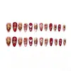 24 Piezas de Uñas Postizas de Gato de Fresa, Forma de Almendra, Retro Japonés Dulce y Lindo Gato Naranja Uñas de Presionar Venta al por Mayor