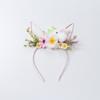 Amazon transfronteiriço novo Páscoa gato flor cabeça Europeu e Americano moda feminina flor artificial coelho pelúcia faixa de cabeça