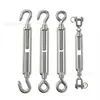 Tornillo de cuerpo abierto tipo canasta, tensor de cable de acero, cabeza de abrazadera, hebilla, tensor específico para cable de acero
