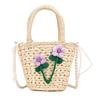 Bolsito de Hada Bolso de Paja de Verano para Niña de las Flores Bolso Cubo Tejido Estilo Vacacional Bolso Cruzado de Playa para Mujer