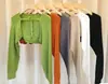 Traje de Moda Estilo Hong Kong Otoño Nuevo Suéter de Manga Larga Camisa sin Mangas con Tirantes Chaleco + Chaqueta Blusa Conjunto de Dos Piezas para Mujer
