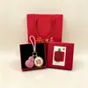 Chaveiro Pingente Dourado do Ano da Ovelha com Decoração em Folha de Ouro Conjunto em Caixa de Presente Personalizado para Negócios Presente Personalizado Atacado