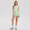 Conjunto Deportivo Transfronterizo para Mujer: Top de Golf, Camiseta sin Mangas, Chaleco, Falda de Tenis con Plumas, Conjunto de Dos Piezas para Correr y Fitness