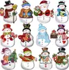 Transfronteiriço Novo Produto Natal Fofo Criativo Boneco de Neve Conjunto Decorações Casa Quente Festa Pingentes de Madeira Atacado