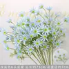 Flores artificiales Azul Niebla Salón de Bodas Flores de Seda Arreglo Floral de Boda Peonía Azul Rosa Abanico de Niebla Palma