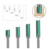 Fresa Recta con Rodamiento, Fresa de Carburo de Tungsteno con Rodamiento Color Verde, Fresa de Perfilado y Recorte de Doble Filo, Fresa de Ranurado de Doble Filo para Carpintería