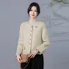 2026 Roupa Exterior Estilo Chique de Mãe, Coleção de Inverno para Meia-Idade Plus Size, Blusa Quente de Gola Redonda e Manga Longa, Roupa Exterior Versátil