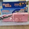 Máquina de costura doméstica, pequena, de mão, elétrica, portátil, mini, para costura e reparos manuais e automáticos