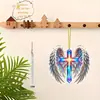 Nuevo Colgante Creativo de Acrílico Plano con Alas de Cruz Arcoíris para Coche, Accesorio de Mochila, Decoración del Hogar