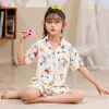 Pijama Nuevo para Niñas 2025 Verano Delgado Manga Corta Niños Niñitas Verano Bebé Conjunto Ropa para Casa Exterior