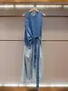 Vestido Chaleco de Mezclilla con Cintura Ajustable, Color Degradado, Moda de Verano de Gama Alta para Mujer, Shenzhen Nanyou