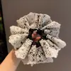 Acessórios de Cabelo de Renda Franzida Organza Elegante Romântico Grande Laço para Mulheres Elegantes de Alta Qualidade Amarração para a Parte de Trás da Cabeça