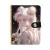 Álbum de Cartões A5 Menina Bonita Cor Prata Edição Laser Álbum Colecionável Caderno de Folhas Soltas Anime Álbum de Coleção de Couro Removível Álbum de Armazenamento