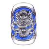 Anel de prata lisa aberto vintage cor esmalte azul ardente anel masculino e feminino anel dragão chinês fábrica atacado