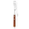 Set de cubiertos estilo occidental en existencia: Acero Inoxidable con Mango de Madera, Cuchillo para Bistec, Tenedor y Cuchara para Postre, Juego de Cubiertos para Exteriores Transfronterizo de Amazon