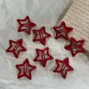 Serie Roja de Año Nuevo y Día Nacional Clip Lateral Mini Lindo Femenino Corazón Clip para Flequillo Clip de Estrella para el Cabello Clip BB de Epoxi