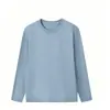 230g Algodón Puro Peinado Hombro Normal Cuello Redondo Manga Larga Estilo Primavera y Otoño Peso Pesado 10 Colores Lisos Camiseta Interior para Hombre