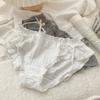 Invierno Blanco Todo Algodón Estilo Japonés para Mujer Cómodo Cálido Cintura Media Algodón para Niña Algodón con Cordones para Niña Lindo Triángulo Interior