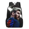 Mochila Messi Mundial de Fútbol Alrededores Mochila Escolar para Estudiantes Gran Capacidad Poliéster Mochila Reductora de Carga Bolsa para Computadora Dibujos Animados