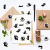 500 Hojas/Rollo Pegatinas de Rollo Gatito Negro Material para Diario Creativo Infantil Tarjeta Goo Pegatinas para Envoltorio de Regalo Sobres