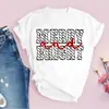 Amazon Tops para Mujer Nuevos Productos Árbol de Navidad Merry Claus Papá Noel Blancos Lindos Tops de Moda para Mujer