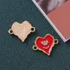 Europa e Estados Unidos óleo de rosa amor quente metal anel duplo pingente de joia acessórios para colar pulseira DIY atacado