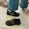 Zapatos Mary Jane Retro Franceses 2026 Otoño/Invierno Tacón Grueso Punta Redonda Hebilla Zapatos Pequeños de Cuero Estilo Académico Británico Versátiles Zapatos de Vestir