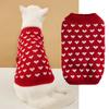 Amazon Caliente Tejido de Cuello Alto Tejido Patrón de Corazones Otoño e Invierno En Stock Alta Elasticidad Cómodo Suéter para Perro Mascota