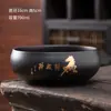 Cerámica Negra Lavado de Té Cerámica Gruesa Grande y Pequeño Lavado de Agua Tazas de Té Lavado de Pinceles Cenicero para Lavar Maceta Accesorios para Juego de Té Kung Fu